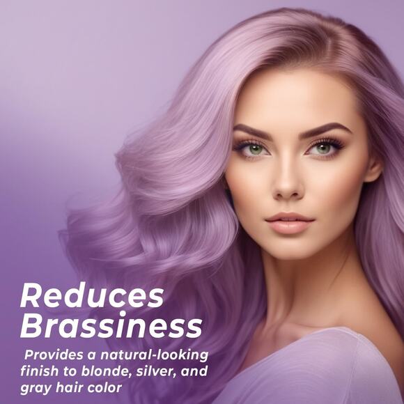 Purple Shampoo for Blondes, Gray, Brassy & Color Treated Hair, Sulfate Free, Enr - Picture 6 of 7